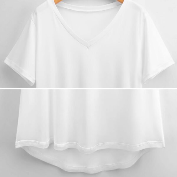 Ice Silk  New V Neck Short-sleeve Women Shirt