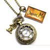 Vintage small Alice hollow petal pocket watch with pendant rabbit tag