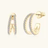 Moissanite 925 Sterling Silver C-Hoop Earrings