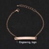 Stainless steel personalized engraved three color curved bracelet simple and personalized women's bracelet