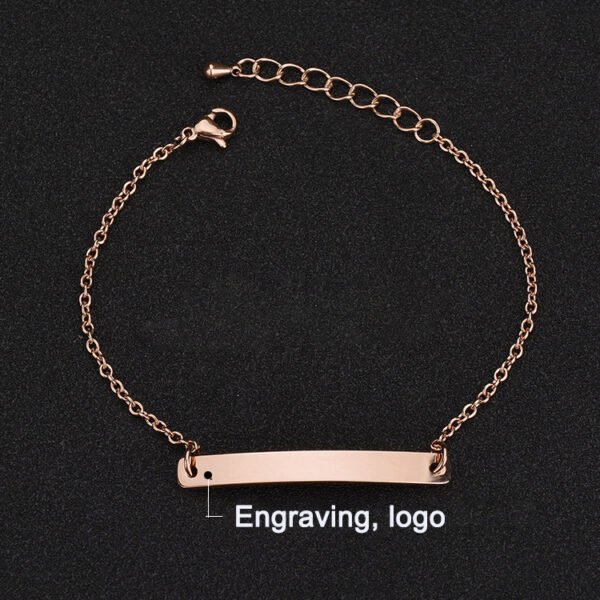 Stainless steel personalized engraved three color curved bracelet simple and personalized women's bracelet
