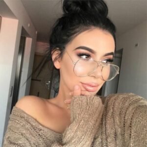 Classic Clear Glasses Gold Frame Vintage Sunglass Women Men Optical Aviation Eyeglasses