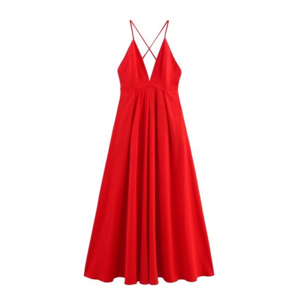 Street fashion versatile simple backless dress for women