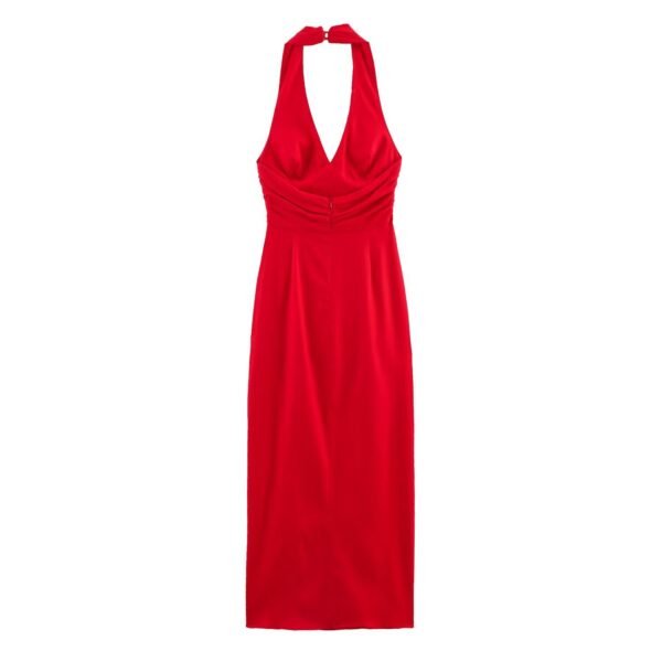 Fashionable slim fit hanging neck sleeveless corset style dress for women