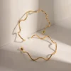 Stainless Steel Wave Shape C-Hoop Earrings