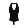 Metal decoration backless straps hanging neck straps small vest top for women