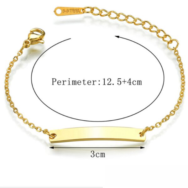 Stainless steel personalized engraved three color curved bracelet simple and personalized women's bracelet