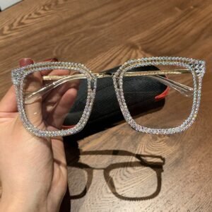 Women Sunglasses Vintage clear lens glasses ladies luxury rhinestone eyeglasses men optical Shades
