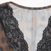 Perfee Leopard V-Neck Lace Bodysuit