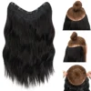 Synthetic Long Curly Wave Hairstyle 5 Clip In Hair Extensions 18Inch One Piece Hairpiece Brown Blonde Black Fake Hair For Women