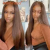 Straight  Chocolate Brown 1/3/4Human Hair Bundles Deal  Human Hair Weaving Wefts Remy Human Hair Extensions for Women  100 G/Pcs