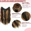 Synthetic Long Curly Wave Hairstyle 5 Clip In Hair Extensions 18Inch One Piece Hairpiece Brown Blonde Black Fake Hair For Women