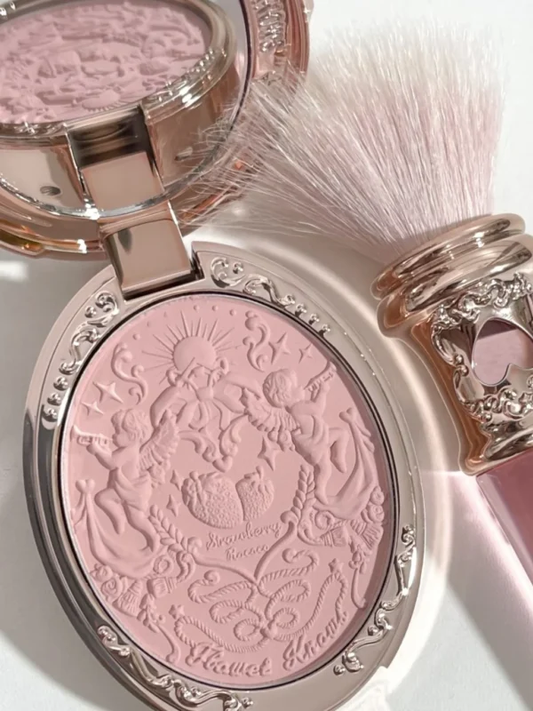 Flower Knows Strawberry Rococo Blusher Embossed Blush Face Makeup Matte Shimmer Waterproof Natural Nude Brightening Cheek