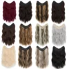 Synthetic Long Curly Wave Hairstyle 5 Clip In Hair Extensions 18Inch One Piece Hairpiece Brown Blonde Black Fake Hair For Women