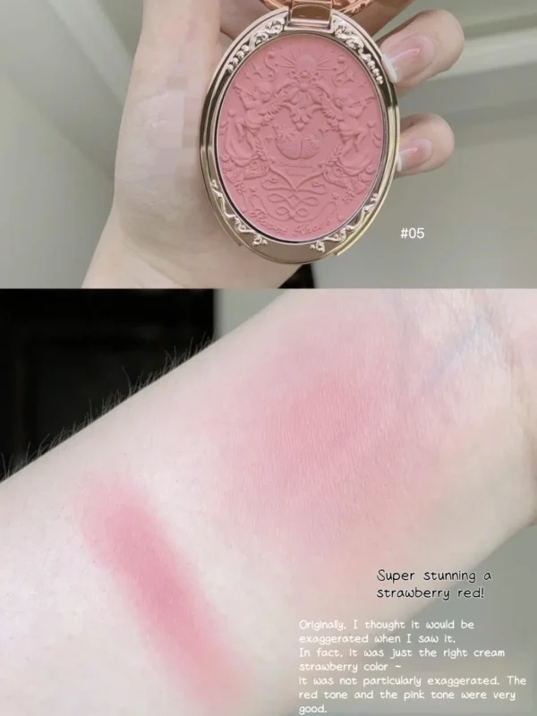Flower Knows Strawberry Rococo Blusher Embossed Blush Face Makeup Matte Shimmer Waterproof Natural Nude Brightening Cheek
