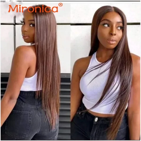 Straight  Chocolate Brown 1/3/4Human Hair Bundles Deal  Human Hair Weaving Wefts Remy Human Hair Extensions for Women  100 G/Pcs