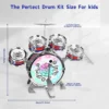 Mini Jazz Drum Set 6 Drums with Stool Musical Instruments Toy Birthday Gift for Beginners Boys Girls (with LED Light)