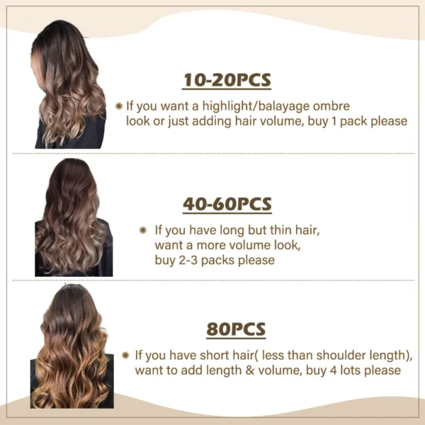 Vlasy 7pcs/set Lace Clip In Human Hair Extensions 8'' Real Human Hair Brazilian Clip in Hair Extensions For Adding Hair