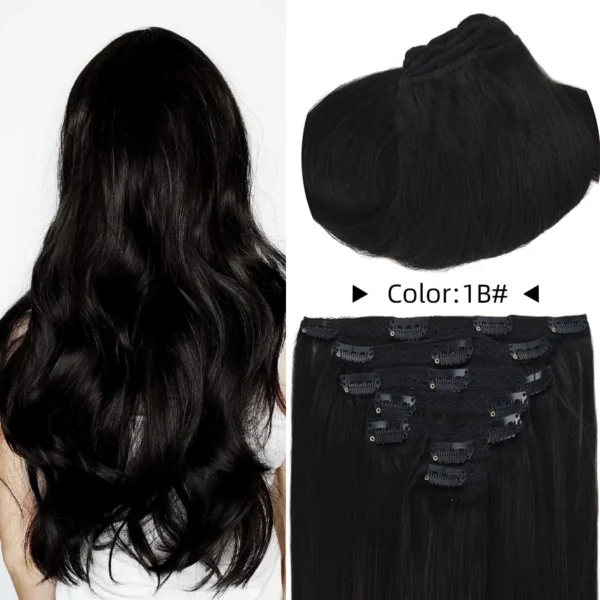 Vlasy 7pcs/set Lace Clip In Human Hair Extensions 8'' Real Human Hair Brazilian Clip in Hair Extensions For Adding Hair