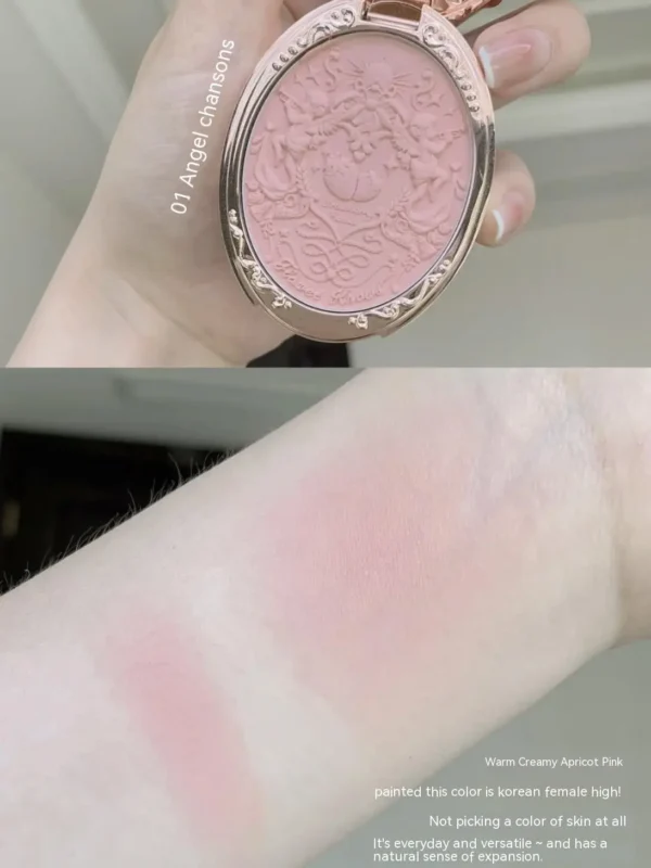 Flower Knows Strawberry Rococo Blusher Embossed Blush Face Makeup Matte Shimmer Waterproof Natural Nude Brightening Cheek