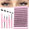DIY Lash Extension Kit Individual Eyelash Extension Kit Cluster Lashes Kit Lash Glue Remover for Eyelash Extensions Makeup