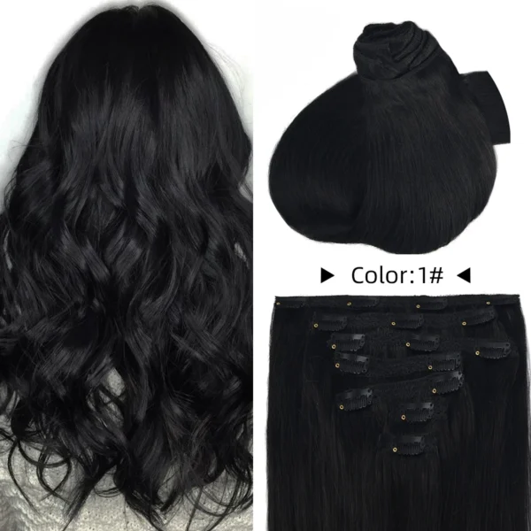 Vlasy 7pcs/set Lace Clip In Human Hair Extensions 8'' Real Human Hair Brazilian Clip in Hair Extensions For Adding Hair