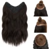 Synthetic Long Curly Wave Hairstyle 5 Clip In Hair Extensions 18Inch One Piece Hairpiece Brown Blonde Black Fake Hair For Women