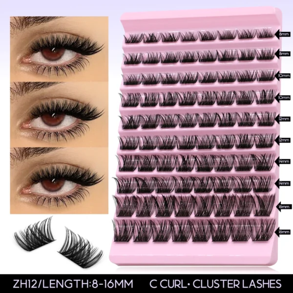 DIY Lash Extension Kit Individual Eyelash Extension Kit Cluster Lashes Kit Lash Glue Remover for Eyelash Extensions Makeup