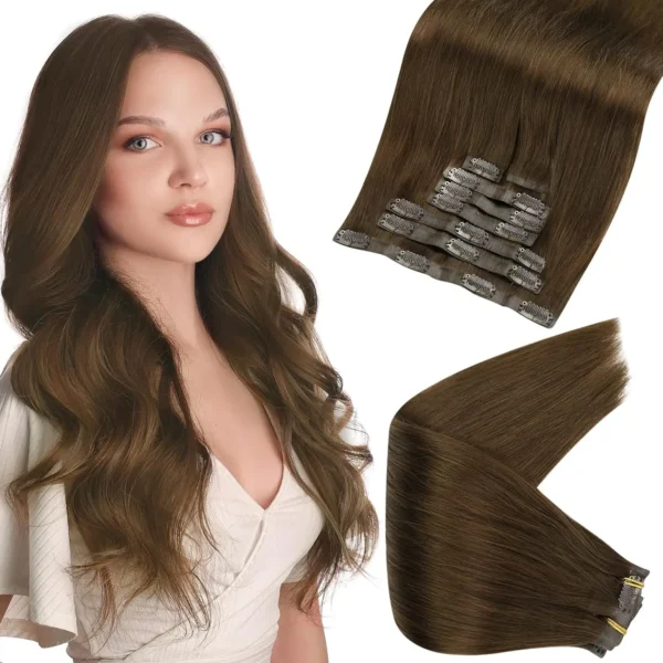 Full Shine Invisible Clip in Hair Extensions Real Hair 8Pcs 100g & 80g BlondE Hair Seamless Clip On Remy Extension Skin Weft