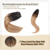 Vlasy 7pcs/set Lace Clip In Human Hair Extensions 8'' Real Human Hair Brazilian Clip in Hair Extensions For Adding Hair