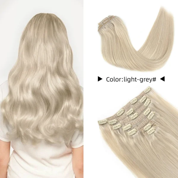 Vlasy 7pcs/set Lace Clip In Human Hair Extensions 8'' Real Human Hair Brazilian Clip in Hair Extensions For Adding Hair