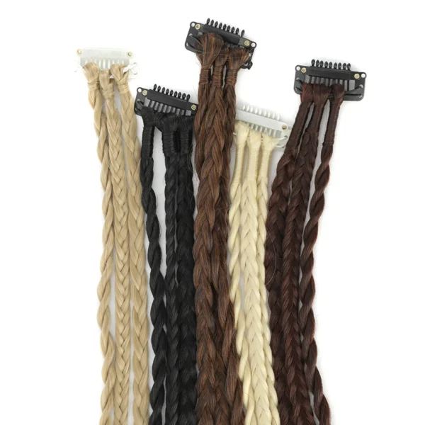 LUPU Synthetic Braid Clip in Hair Extensions Braids Long Ponytail Hairpieces For Women Kids Girls Daily Party Cosplay
