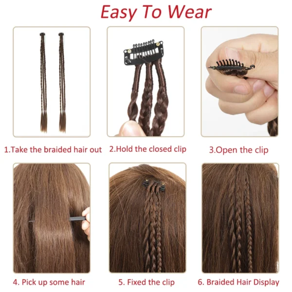 LUPU Synthetic Braid Clip in Hair Extensions Braids Long Ponytail Hairpieces For Women Kids Girls Daily Party Cosplay
