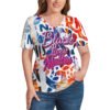 Ice Silk  New V Neck Short-sleeve Women Shirt